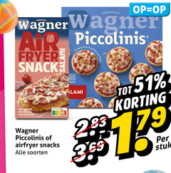  wagner diepvriespizza 7 original air fryer snack pieces perfekt oven four piccolinis airfryer snacks soorten stuk 