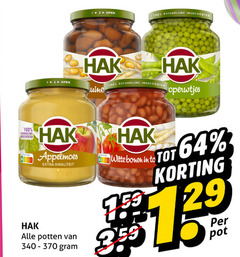  hak appelmoes bonen groenteconserven 12 64 100 open natuurlijke ingredienten potten witte pot 