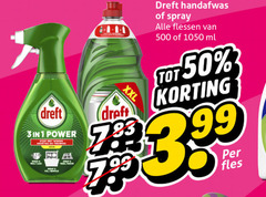  dreft afwasmiddel 1 3 50 500 power spray stop xxl handafwas flessen ml 3.99 fles 