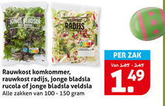  100 150 jonge rucola rauwkost witte kool komkommer radijs bladsla veldsla zakken zak 