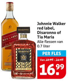  johnnie walker disaronno tia maria likeur amaretto whisky 28 500 700 red label years dolcevita italian liqueur flessen liter fles blended scotch john mal 