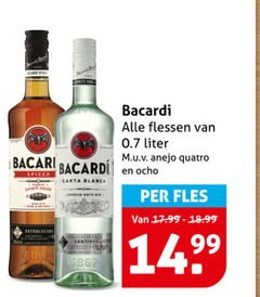  bacardi rum card spice white spiced spirit establecido carta blanca santiago flessen liter anejo quattro fles 