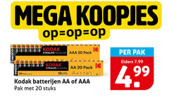  kodak batterijen 10 20 mega alkaline aaa pack pak year aa stuks elders 