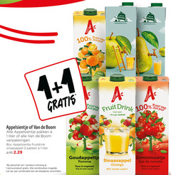  van de boom appelsientje fruitdrank 1 2 40 100 puur sap jus pur co pakken liter fruitdrink sinaasappel vruchtvlees sa fruit drink vleugje zuivel aanschaf combinaties let combinatie goudappeltje pomme ongezoet orange minder suiker zontomaatje tomaten 