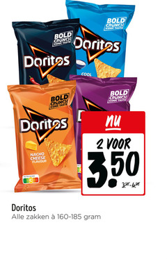  doritos chips 2 bold crunch iconic taste cool nacho cheese flavour nutri score tri zakken 