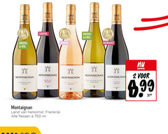  rose rode wijn witte 2 31 750 montaignan hamersma droog soepel 8 5 fris robuust chardonnay pays merlot grenache rosee sauvignon blanc vin france syrah land frankrijk flessen ml 