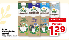  arla melk yoghurt zuivel 1 biologisch volle halfvolle pak biologische pakken liter 