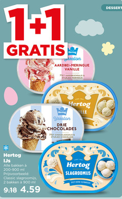  1 2 hertog yssalon aardbei meringue vanille aardbeiensaus stukjes drie chocolades chocoladesaus chocolade ijs bakken ml classic slagroomijs verse slagroom dessert 