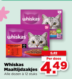  whiskas kattenvoer 12 100 1 les repas classiques classic maaltijdzakjes dozen stuks doos 