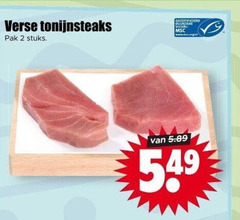  tonijn 2 verse tonijnsteaks pak stuks duurzame gecertificeerd 