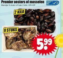  oesters mosselen 2 9 premier mandje stuks bak kilo 