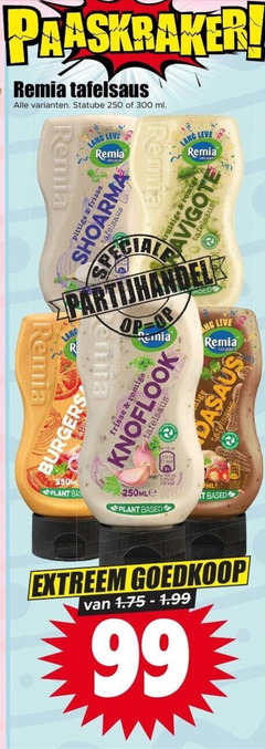  remia snacksaus 99 100 250 300 tafelsaus statube ml lang pittige frisse shoarma r romige burgers knoflook jaar asa 250ml plant based extreem 