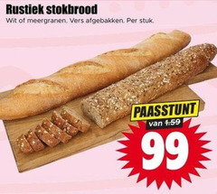 stokbrood 99 rustiek wit meergranen vers afgebakken stuk paasstunt 