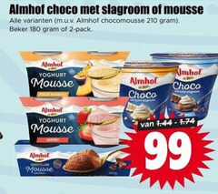  almhof chocolademousse 2 99 180 210 choco slagroom mousse chocomousse beker pack yoghurt perzik maracuja aardbei chocolade sence 