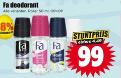  fa deodorant 50 99 roller ml paasvoordeel men sport recharge pink passion elders 