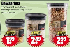  voorraadbussen bewaarbus transparant deksel langer vers inhoud liter elders 3.99 19 2.5 5.99 