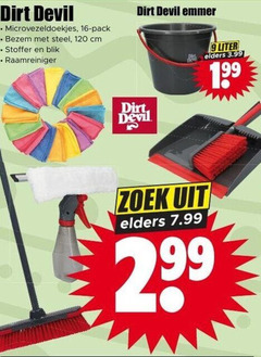  9 16 120 devil microvezeldoekjes pack bezem steel cm stoffer blik raamreiniger emmer liter elders 3.99 zoek 