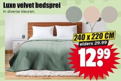  sprei 240 luxe velvet bedsprei kleuren cm elders 