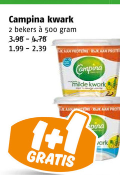  campina kwark 1 2 500 bekers proteine milde rijk 