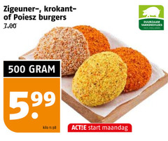  100 500 zigeunersaus krokant burgers duurzaam varkensvlees hollands kilo start maandag 