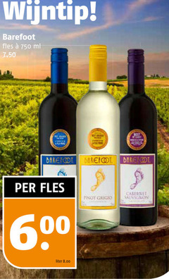  witte wijn rode 750 wijntip barefoot fles ml 00 liter best grigio cabernet sauvignon 