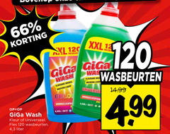  12 120 giga wash kleur fles wasbeurten 4 3 liter xl wasbeurt xxl vloeibare wasgel washing liquid universe voordeelverpakking 