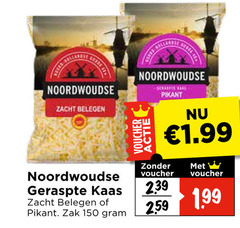  noordwoudse geraspte kaas 150 zacht belegen voucher pikant zak 