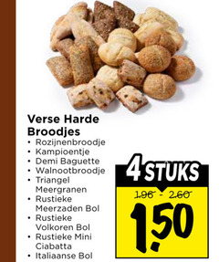  broodjes 4 150 verse harde kampioentje demi baguette triangel meergranen rustieke meerzaden bol volkoren mini ciabatta italiaanse stuks 
