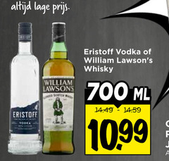  william lawsons eristoff whisky wodka 700 lage scotch vodka ml 