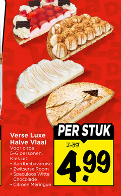  verse luxe halve vlaai circa personen aardbeienbavaroise zwitserse room speculoos witte chocolade citroen meringue stuk 