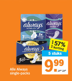  5 8 13 always normal 3x protection dry look-o-look ultra secure night all around stuks single 