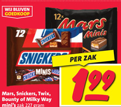  bounty mars milky way snickers twix mini chocoladerepen 12 minis zak 