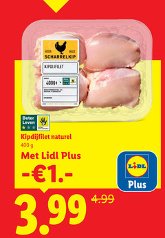 kipdijfilet 400 scharrelkip leven smaakvol beter bescherming naturel 3.99 