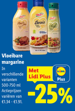  margarine jas vita basis olijf vloeibare 500-750 ml varieeren 