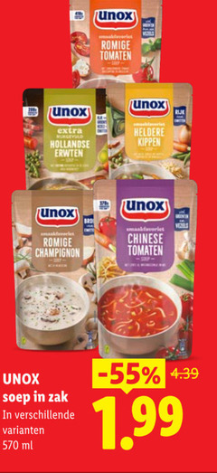  unox soep romige tomaten vezels hollandse erwten heldere kippen rijk champignon chinese zak ml 