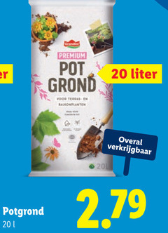  potgrond 20 premium pot grond terras balkonplanten liter 