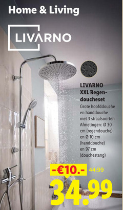  3 10 30 home living livarno xxl regen doucheset hoofddouche handdouche straalsoorten cm regendouche douchestang 