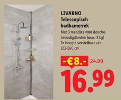  3 livarno telescopisch badkamerrek mandjes douche hoogte verstelbaar cm 