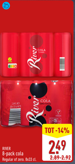  river cola 8 14 nutri score 8x 2 64 le classic zero sugar b pack regular 