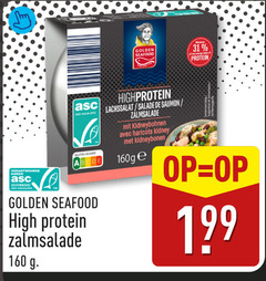  31 160 kweek gecertificeerd aqua golden seafood protein asc-aqua.org nutri score salade saumon zalmsalade avec haricots kidney kidneybonen high 