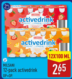  drinkyoghurt 12 drink milsani vitamin strawberry favour nutri score active multifruit flavour pack ml 