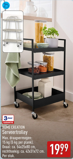  3 5 15 jaar home creation serveertrolley draagvermogen plank ovaal ca. cm rechthoekig stuk 