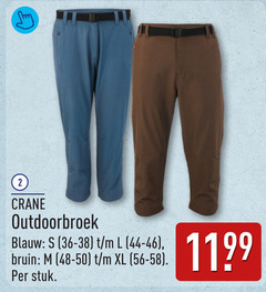  2 crane outdoorbroek blauw l bruin xl stuk 