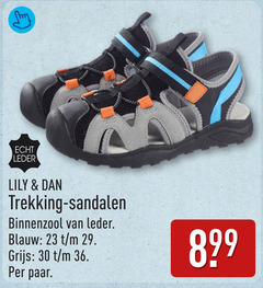  23 30 36 leder lily trekking sandalen binnenzool blauw grijs paar 
