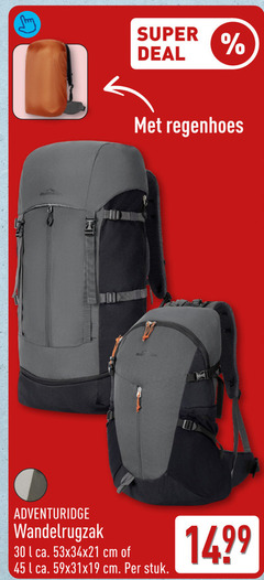  rugtas rugzak 30 45 super deal regenhoes wandelrugzak l ca. cm stuk 