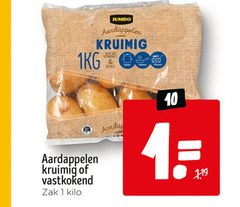  aardappelen 1 10 jumbo kruimig vitamine 1kg vezels koken bakken frituren vastkokend zak kilo 