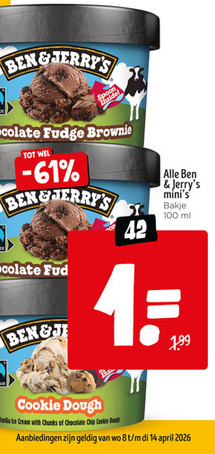  ben and jerrys ijsbekers 8 14 42 100 spoon inside fudge brownie bakje ml cookie dough ice cream with chunks chocolate chip 