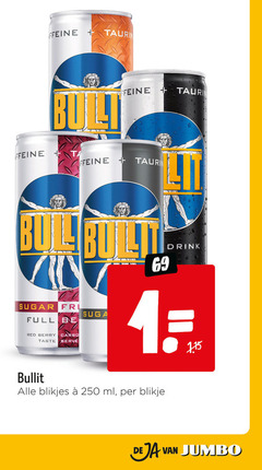  bullit energiedrank 1 69 250 built bull sugar full be red berry carbo taste serve blikjes ml blikje drink jumbo 
