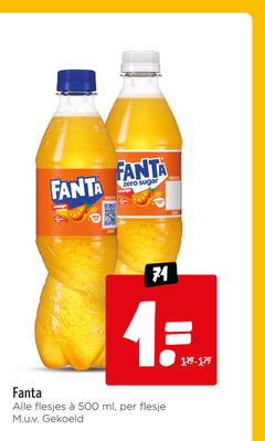  fanta frisdrank 1 500 orange calorie new taste snack zero sugar scannen ml flesje gekoeld 