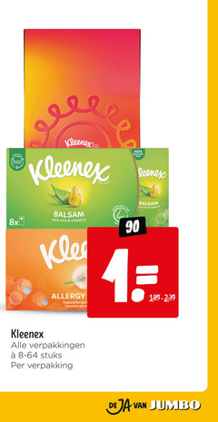  kleenex tissues 1 90 100 with recycled plastic brand 8x balsem aloe vera vitamin allergy stuks rand soothes nose your recyclable pack jumbo 